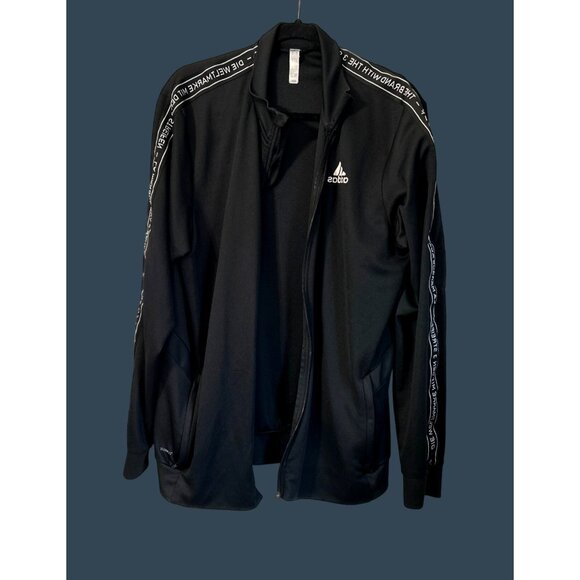 Adidas Mens Black Track Jacket With Zipper Closure & Logo Detail Size Large - Picture 1 of 7